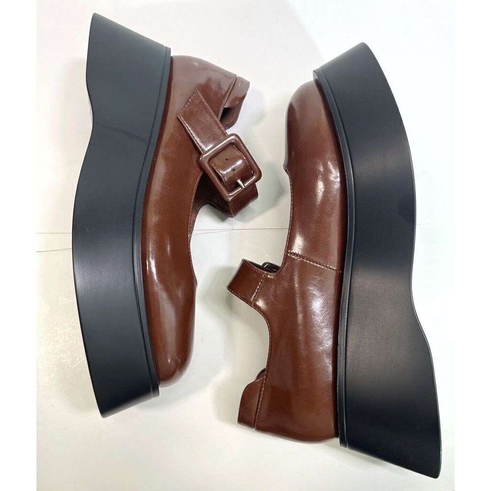 Free People X Jeffrey Campbell Ichika Mary Jane Platform Brown Size 9 - Picture 10 of 11